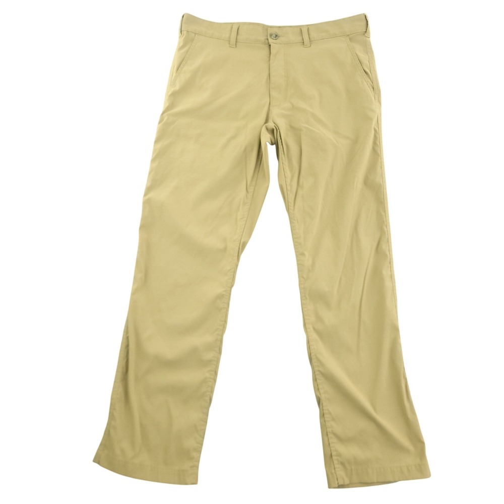 Eddie Bauer Travex Pants Mens 36x32 Beige Cargo Stretch Quick Dry Travel Outdoor